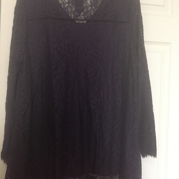 Dark purple L to XL lacy lined tunic top from Style and Co - Picture 6 of 7